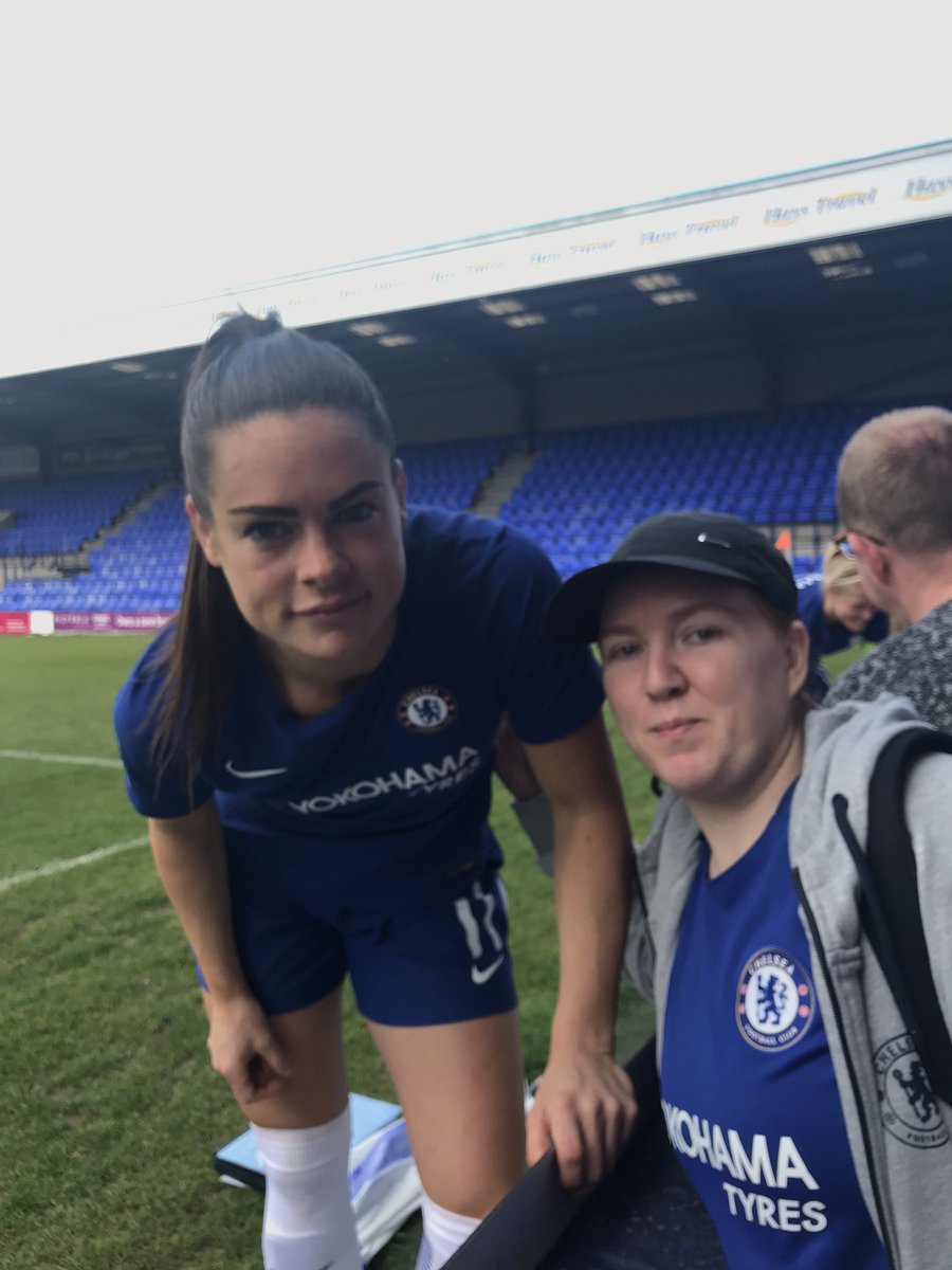 creedy152's tweet photo. My first long distance away trip &amp; first time asking players for a selfie. It happened to be Claire, Katie &amp; Eni’s last match for us. https://t.co/RJ3jD5AWsF