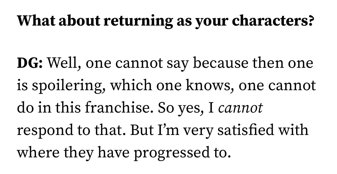 SantaBae90's tweet photo. Excerpts of Dandy talking to SFX mag about how they built #TheOnesWhoLive ❤️‍🔥 from start to finish, being a 'sucker for love stories' and not being able to 'spoil' whether or not they would return to their characters 😊 #Richonne 
✍️ by Darren Scott. https://t.co/4Vk5VvJIvn