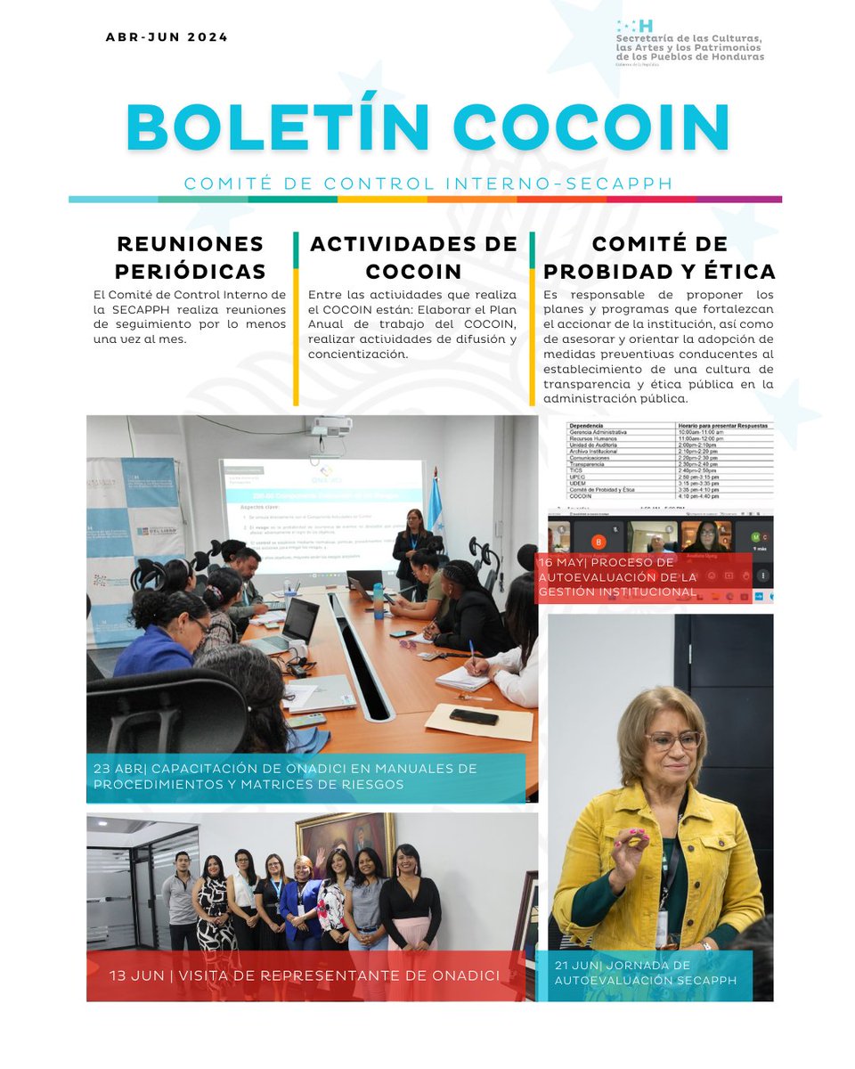 SECAPPH's tweet photo. #COCOIN_SECAPPH| Desde la SECAPPH promovemos una cultura de transparencia✍️
Te compartimos nuestro boletín trimestral con un resumen de las actividades más importantes, realizadas por nuestro Comité de Control Interno Institucional (COCOIN-SECAPPH)📰
#SECAPPH #COCOIN #Honduras https://t.co/xYlW0iwkew
