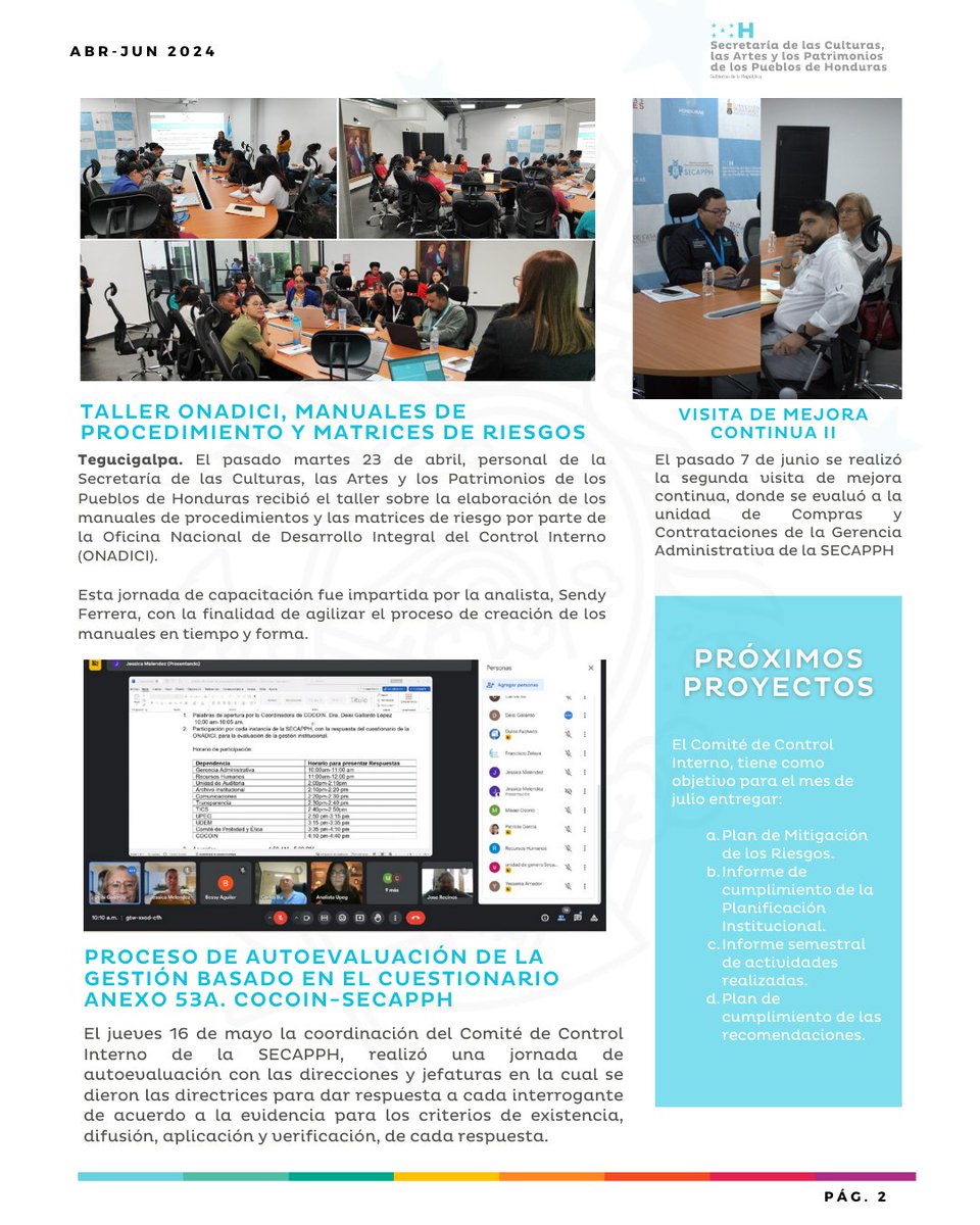 SECAPPH's tweet photo. #COCOIN_SECAPPH| Desde la SECAPPH promovemos una cultura de transparencia✍️
Te compartimos nuestro boletín trimestral con un resumen de las actividades más importantes, realizadas por nuestro Comité de Control Interno Institucional (COCOIN-SECAPPH)📰
#SECAPPH #COCOIN #Honduras https://t.co/xYlW0iwkew