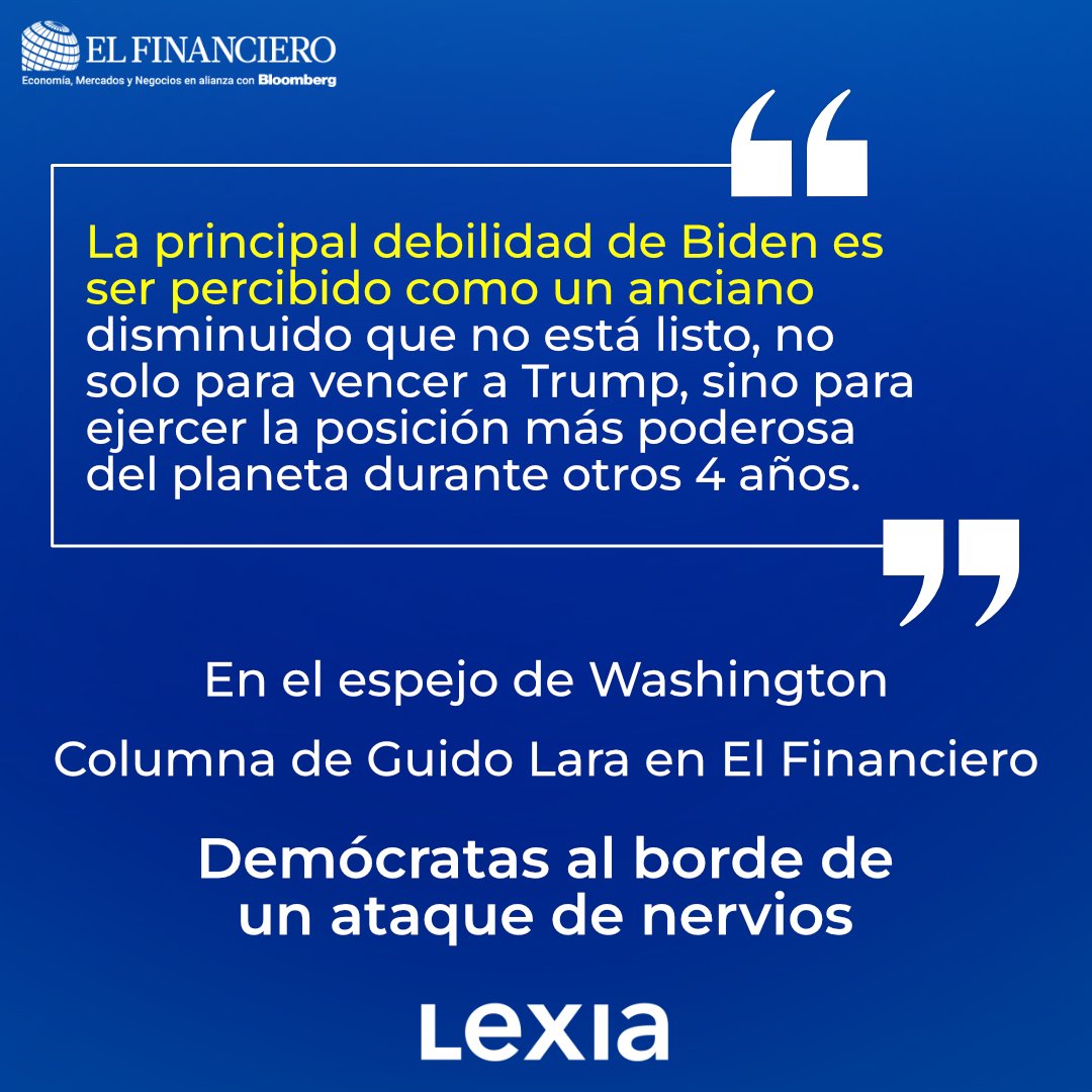 LEXIAGlobal's tweet photo. Demócratas al borde de un ataque de nervios por nuestro CEO @GuidoLara en @Elfinanciero_mx

Consulta el artículo completo en: https://t.co/mPsuHTSXS8 https://t.co/rentMu1bjO