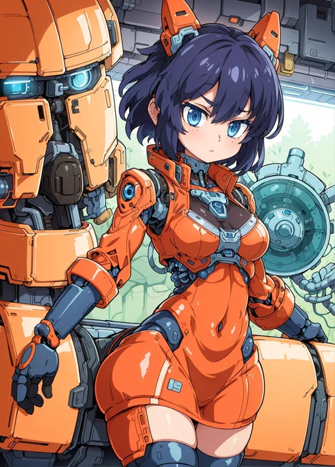 メンテナンスルームに勝手に入ると危ないですよ!と怒る感じのメカ娘。