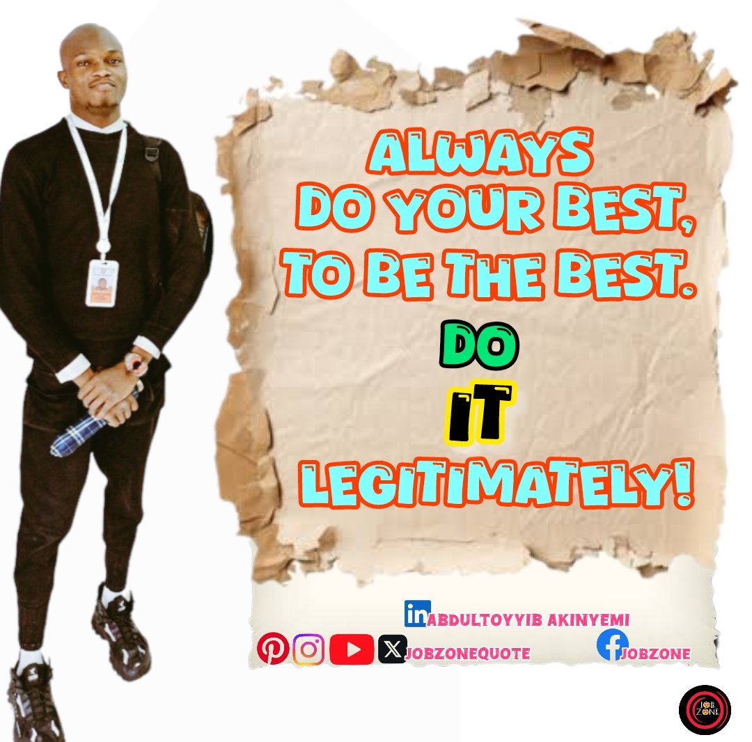Jobzonequote's tweet photo. Always do your best, to be the best.
Do it legitimately! 🕊🌷
#jobzone #jobzonequote #sircuppy https://t.co/WEhWTtAU2G