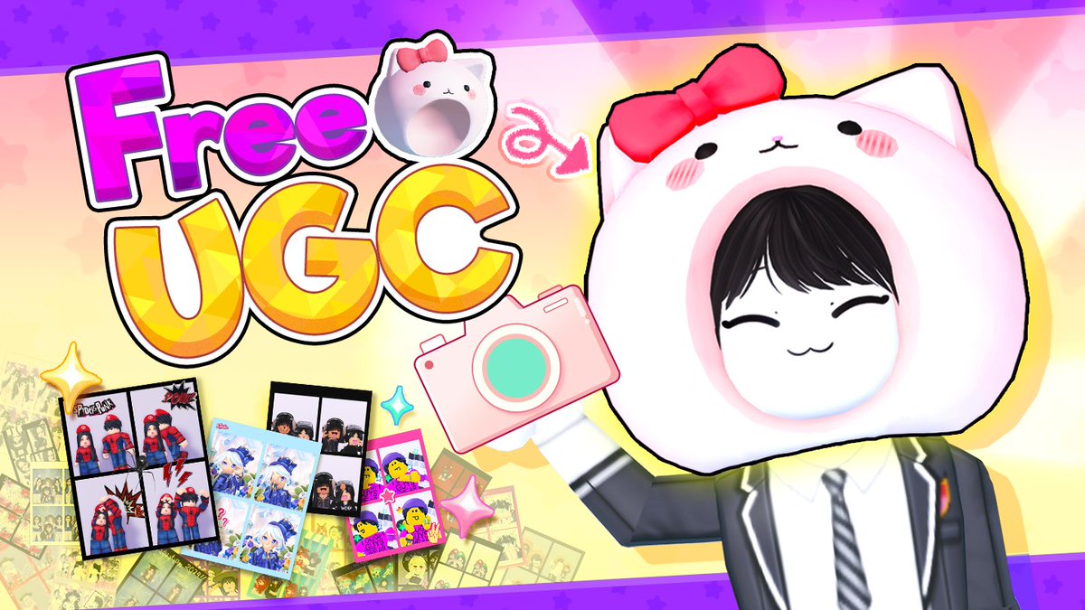 team_versework's tweet photo. 🎁First-come, first-served Free UGC event🎁

Complete super E.A.S.Y. quests and get 1,000 limited cute Ribbon Cat Hats😻 ~!!

⏰⏰ It’s a first-come, first-served event, Pls hurry up!! ⏰⏰

#Roblox #UGC #EVENT #photobooth 
https://t.co/gWjSwSDNu4 https://t.co/U1pb9lmUdh