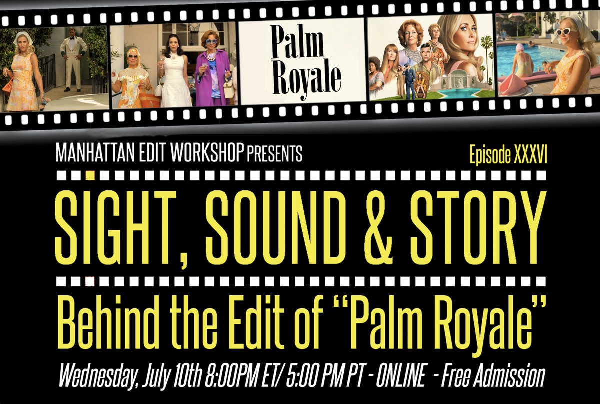 Sight, Sound & Story (@sightsndstory) on Twitter photo Meet the Editors of "Palm Royale" tonight at 8pm ET - FREE ONLINE EVENT! Register now for access: forms.gle/jVad41oEUgivDj…
<a href="/ACEFilmEditors/">AmericanCinemaEditor</a> #Filmediting <a href="/AccoladesPR/">Accolades PR</a> Meet the Editors of "Palm Royale" tonight at 8pm ET - FREE ONLINE EVENT! Register now for access: forms.gle/jVad41oEUgivDj…
<a href="/ACEFilmEditors/">AmericanCinemaEditor</a> #Filmediting <a href="/AccoladesPR/">Accolades PR</a>