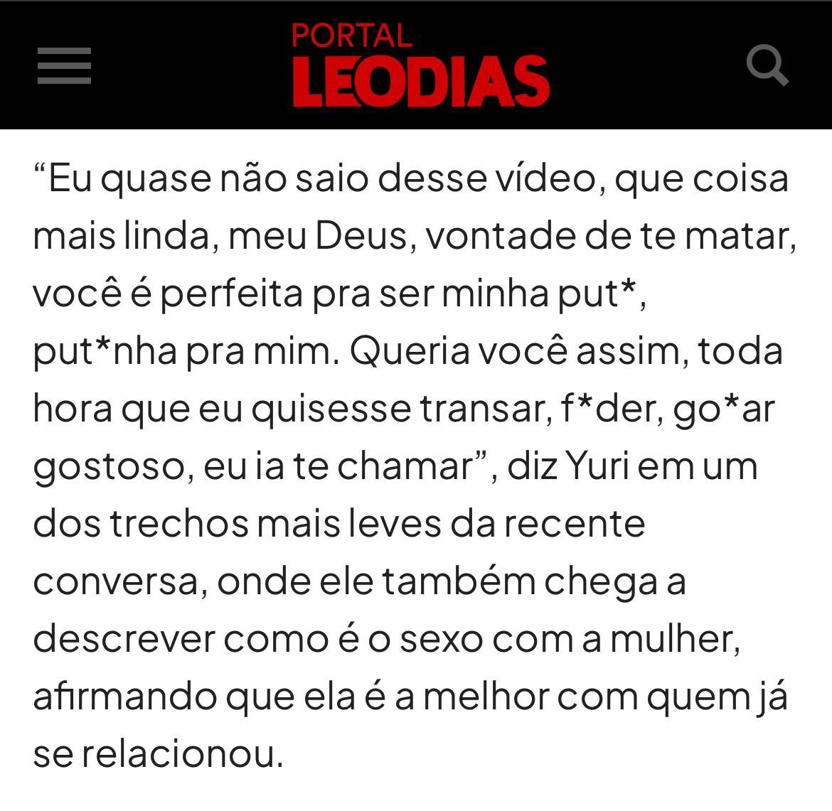 centralreality's tweet photo. 🚨VEJA: Léo Dias divulga transcrição do áudio que Yuri Lima enviou para a amante. https://t.co/pcPR0BJiDZ