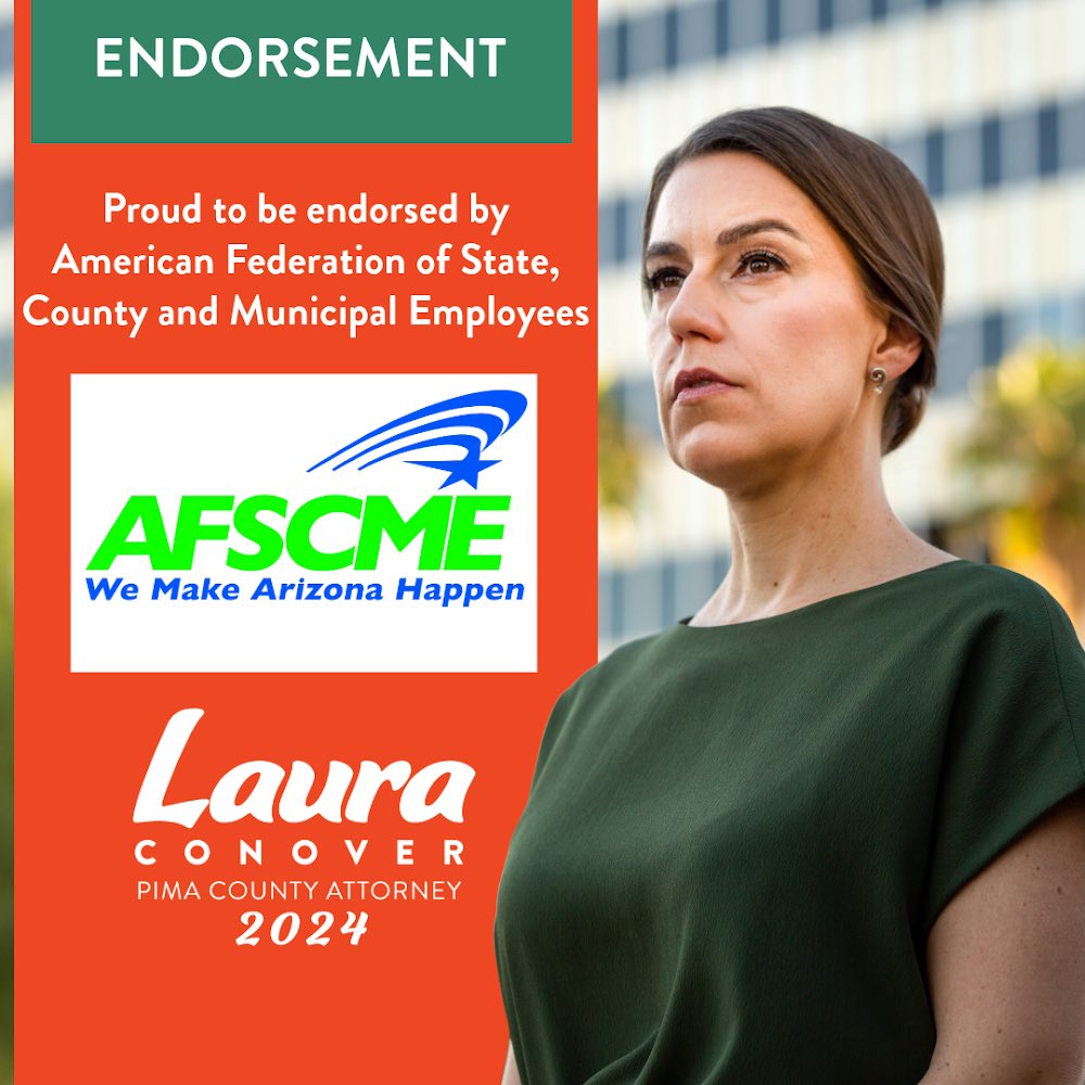 Honored to be endorsed by <a href="/AFSCME/">AFSCME</a> . Together, we’ll keep fighting for justice and progress in Pima County!