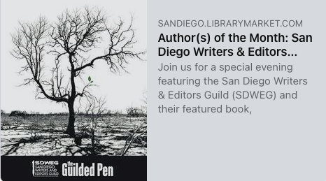 Join us July 16 from 6 - 7:30 p.m. PT at #SanDiego's downtown Central Library for their Author(s) of the Month event. Five authors who published in previous SDWEG's anthologies will read their stories. Light refreshments, prize drawings. Free! Register: sandiego.librarymarket.com/event/author-m…
