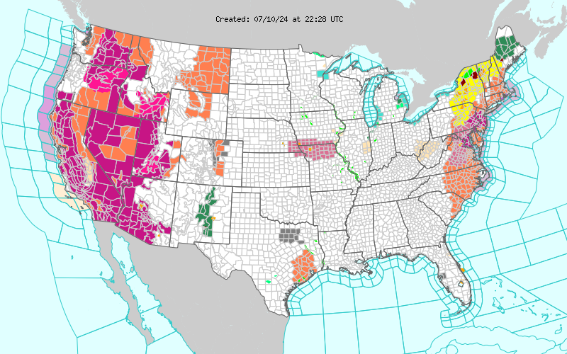 climateguyw's tweet photo. On WED 7/10/2024 broiling western historic CAT4 #HeatwaveGasprom began to move east into the Rockies. #HeatwaveExxon made life miserable for millions across the Northeast but will finally end with the passage of a cold front Thursday.
@orosane @SteveMacNBC6 @MichaelEMann https://t.co/8VO2T49zJs