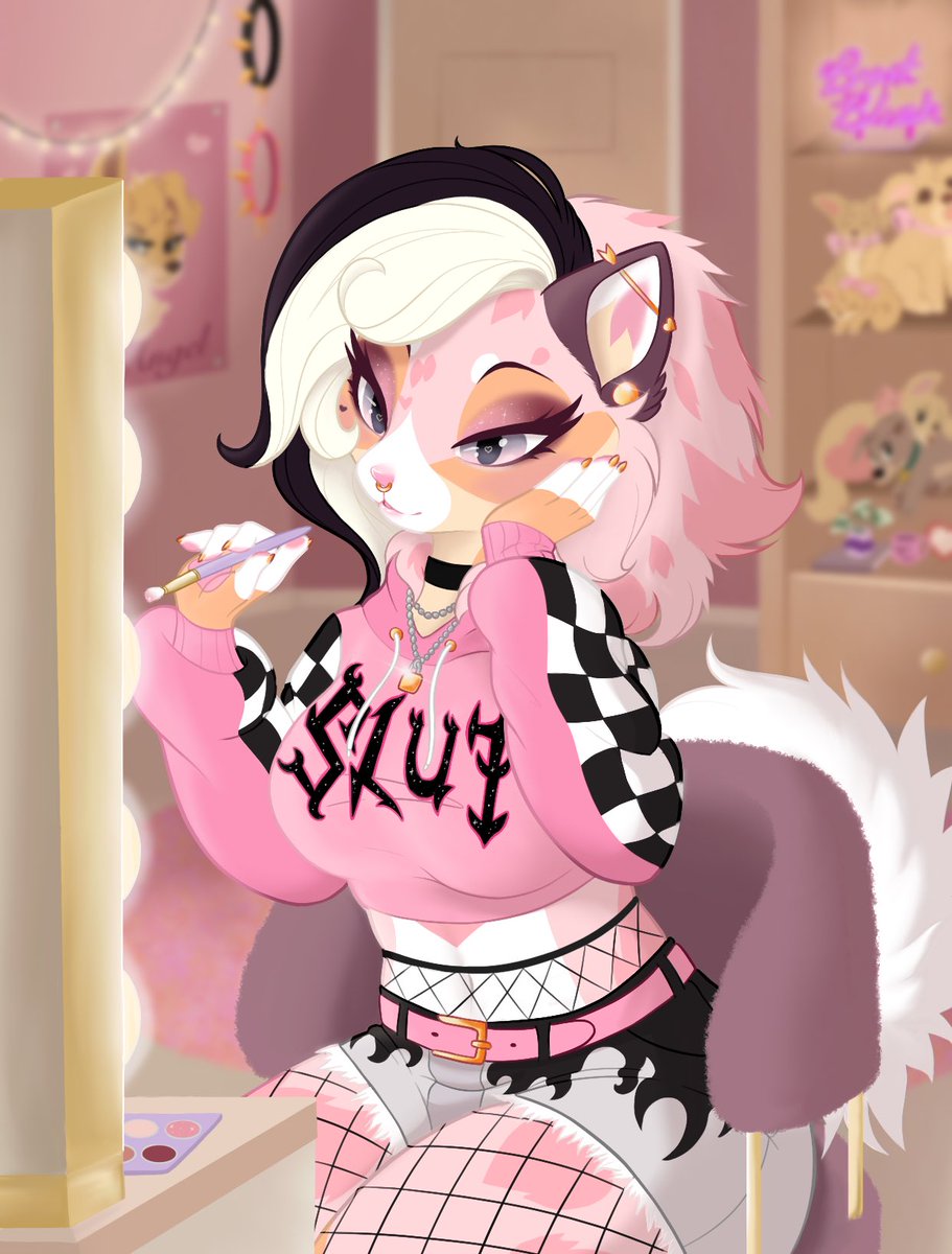 Finished gift art for <a href="/bratbIush/">𝔅𝔞𝔪𝔟𝔦 ⛓🔜 Fureh, Calfurry</a> of her gorgeous pom character Sunni! Loved getting to use all the pinks 💖
Definitely wanna draw more bright and colorful characters in the future