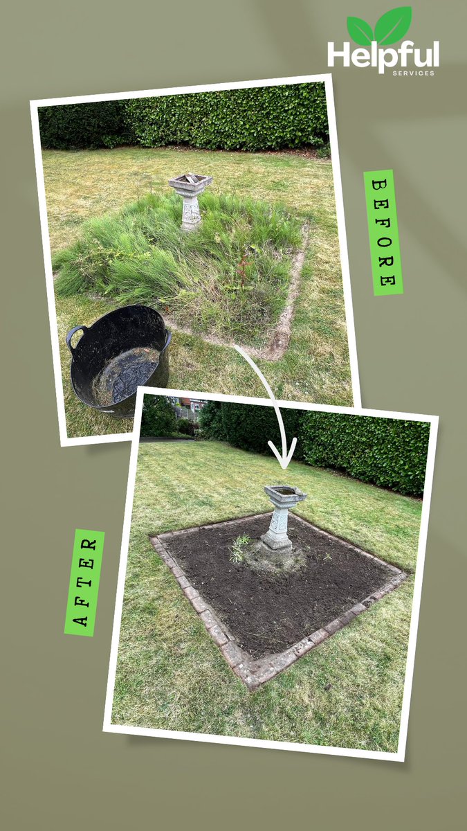 De-weeding and tidying up this central lawn feature. New client so will go back and pressure wash in a future visit.