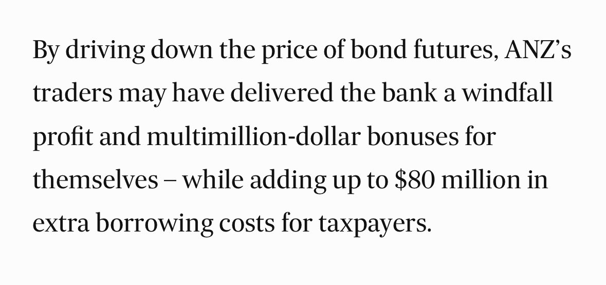 Mark Di Stefano (@markdistef) on Twitter photo 💣 from <a href="/johnnyshap/">Johnny Shapiro</a> and Aaron on ANZ’s trading of Australian government bonds.
afr.com/companies/fina… 💣 from <a href="/johnnyshap/">Johnny Shapiro</a> and Aaron on ANZ’s trading of Australian government bonds.
afr.com/companies/fina…