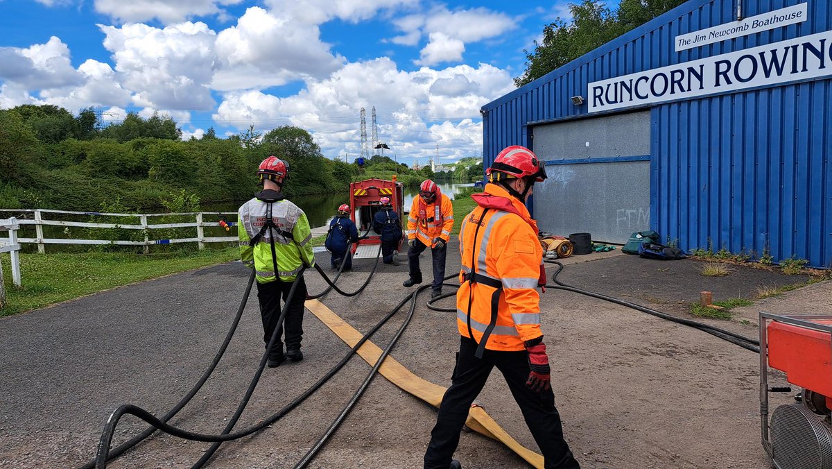 Red watch have been completing a High Volume Pump initial course at various locations. We are lucky to be able to use such great training locations, such as Ellesmere port  light house, and Runcorn Rowing club.