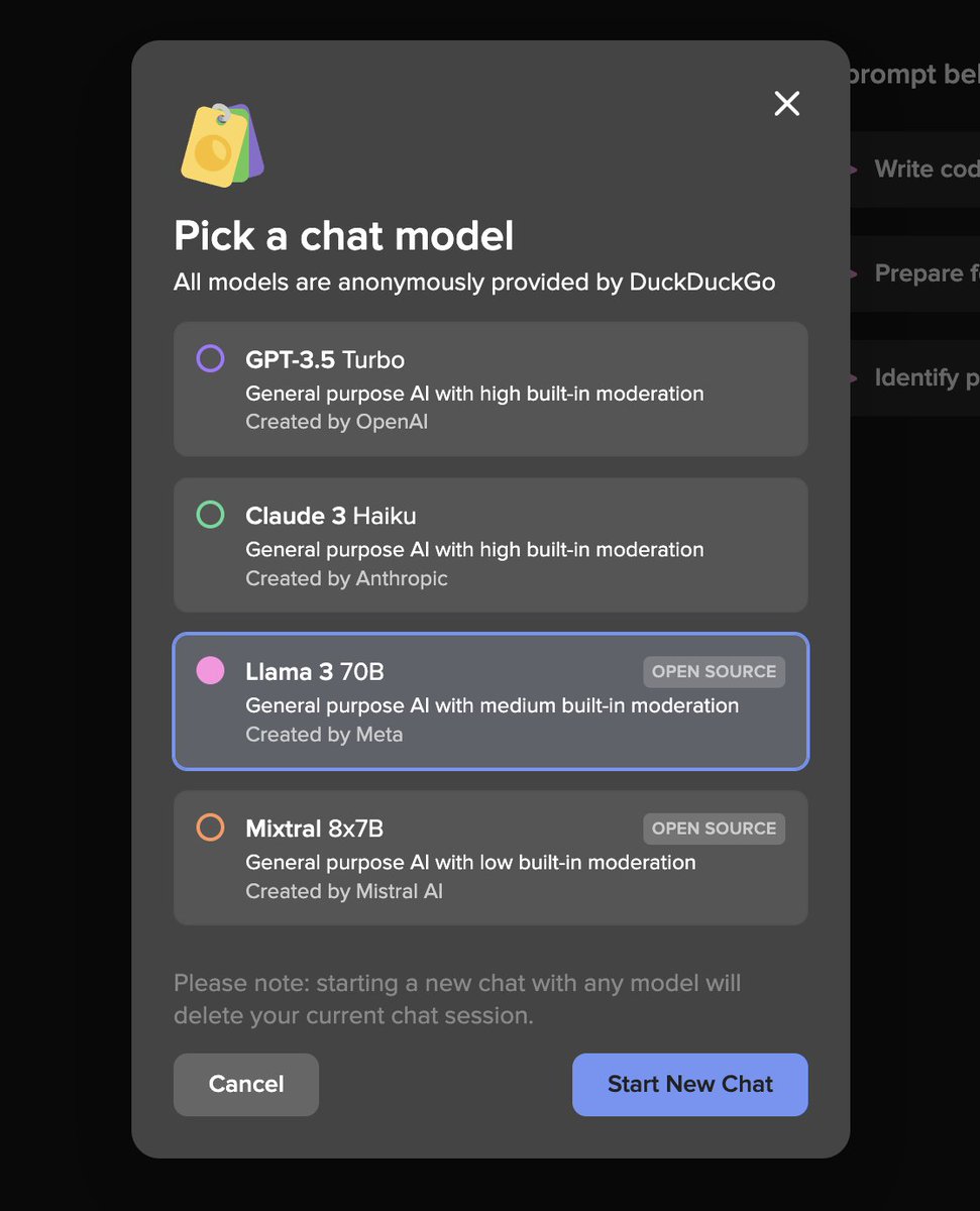 GNUmanth's tweet image. You were aware of #DuckDuckGo #AI Chat RigHt? duckduckgo.com/chat 🤓