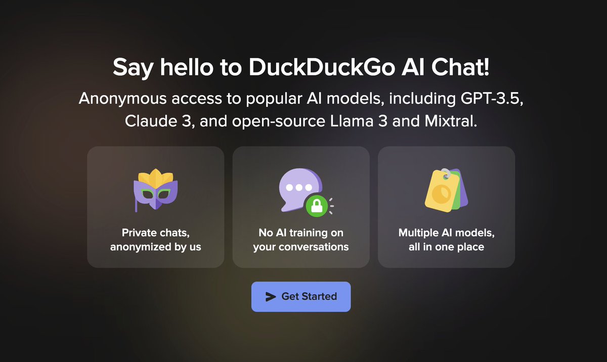 GNUmanth's tweet image. You were aware of #DuckDuckGo #AI Chat RigHt? duckduckgo.com/chat 🤓