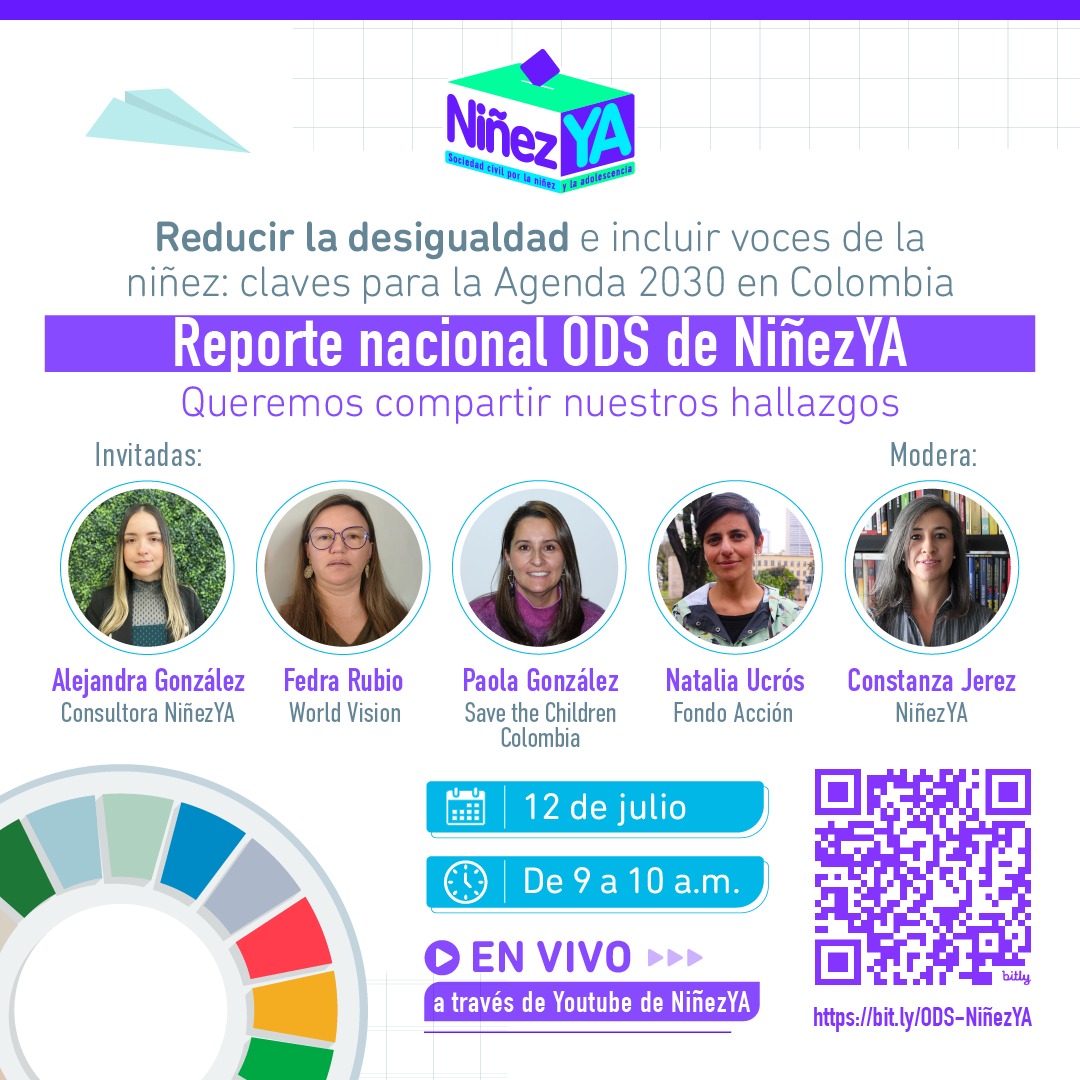 Ninez_Ya's tweet photo. Descubre quiénes serán nuestras invitadas este viernes 12 de julio en el lanzamiento de nuestro reporte ODS, donde examinaremos la situación de la #Niñez frente a cinco Objetivos de Desarrollo Sostenible.

Únete a la transmisión en vivo🔴👉 https://t.co/bJW6tilCXB #SomosNiñezYA https://t.co/jSoc8FkqTg