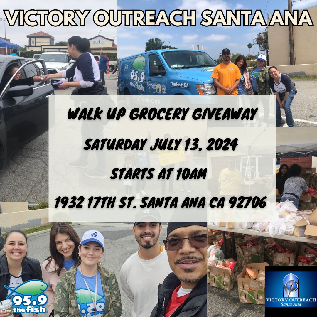 TheFishOC's tweet image. This Saturday VOSA will be hosting a food walk up! Come down, get some grocery's and don't forget to say hello to us at The Fish 😊 #victoryoutreachsantaana #vosa #95.9 #thefish #free #grocerys