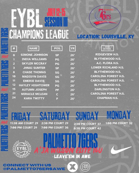 Autumn Joseph (@autumnciaraa15) on Twitter photo Here is my team’s schedule for EBYL session 3, Louisville KY. Coaches be on the lookout 👀! <a href="/TFNsRun4Roses/">TFN's Run 4 Roses</a> Here is my team’s schedule for EBYL session 3, Louisville KY. Coaches be on the lookout 👀! <a href="/TFNsRun4Roses/">TFN's Run 4 Roses</a>