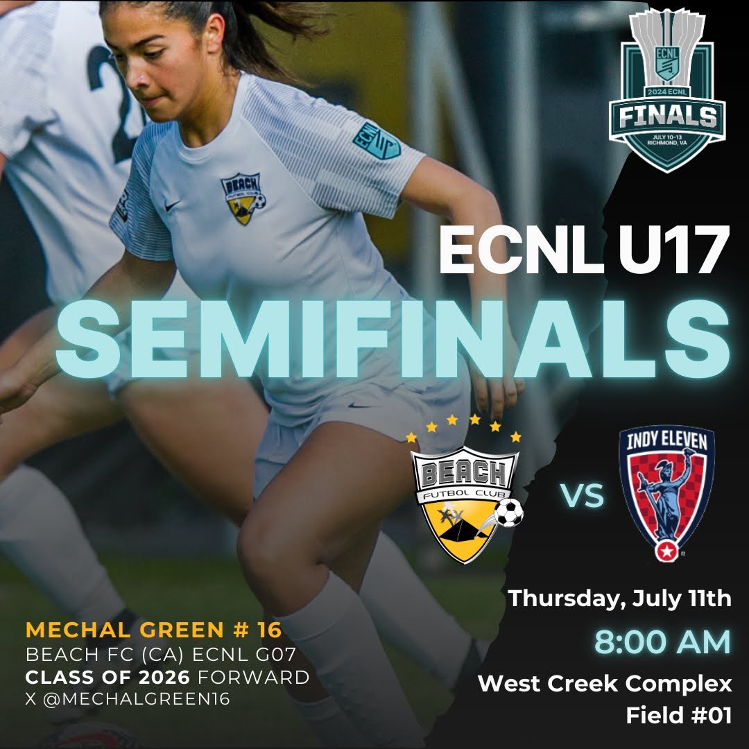MechalGreen16's tweet photo. On we go! 🔥 Semifinal match up tomorrow! GO BEACH 🖤💛 
#thebeautifulgame ⚽️

@Beachfutbolclub @BeachFC_G07ECNL 
@TopDrawerSoccer @ImYouthSoccer @PrepSoccer @SoCalGirlSoccer @TheSoccerWire @PrepSoccerCA 
📸@TmesisFC https://t.co/pzN5Ns5uXs