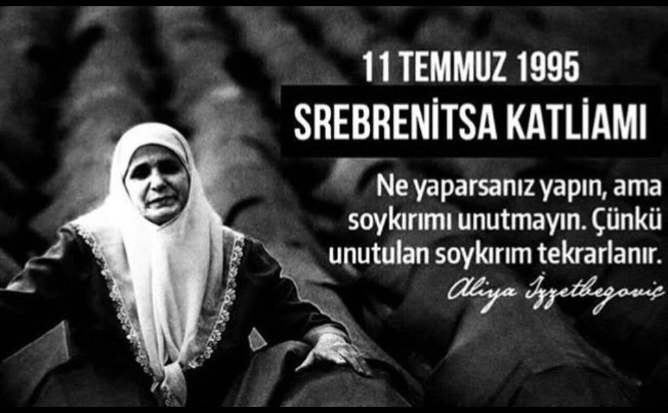 Nismo zaboravili, nećemo zaboraviti pokolj i genocid u Srebrenici.. 

Srebrenica’daki katliamı ve soykırımı unutmadık, unutmayacağız.. 

#Srebrenica 
#DontForgetSrebrenica