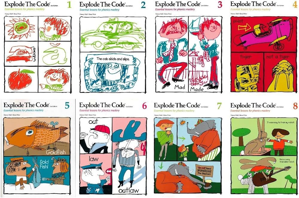 einedame's tweet photo. Kemaren “Singapore Math”, sekarang “Explode the Code”.

Ini series buku paling berjasa dalam membantu Sore buat belajar baca. Kita emang pake suplemen lain juga dari Kumon ama Spectrum, tapi menurutku cuma pake series ini juga sebenernya udah cukup, sih.

Pas TK Sore nyelesein yang buku A-C itu.

Sekarang kelas 1 SD udah jalan beberapa bulan, dan dia udah mulai ngerjain buku nomer 3.

Perhatiin dia pas mau nulis “fry” keknya tadinya endingnya mau pake “i”, tapi untung dia langsung ngeh, kudu pake “y” yang bener.

Itu berkat dia kalo spelling udah pake “logika”, soalnya emang ada “rumus”nya:

“If a little word ends in “y”, the “y” says /ī/.”

Sebenernya ga perlu beli yang “merk” ini juga bisa, sih, asal emang yang ngajarin dasar phonics. Kita pilih yang ini karena emang udah terkenal di sini di kalangan homeschooler. Suamiku dulu pas belajar baca, pake series ini juga. Udah se✨lama✨ itu.