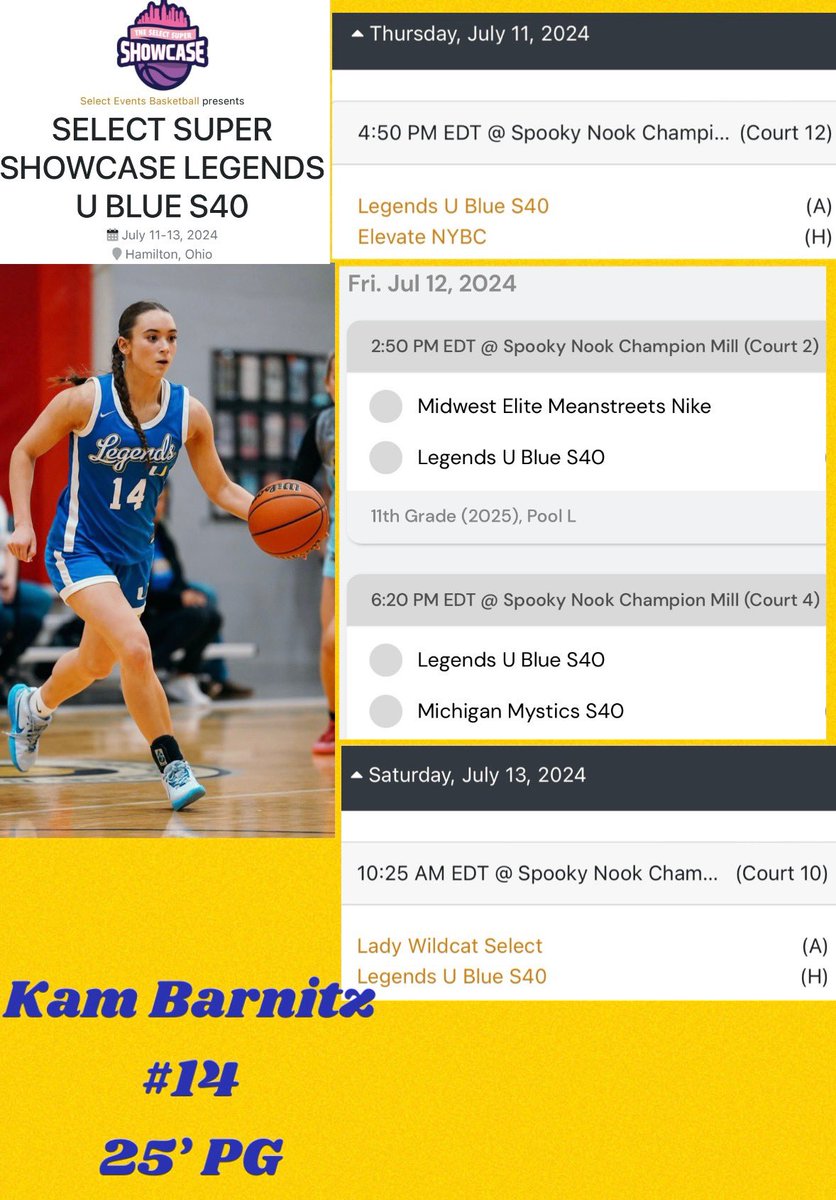 Kam Barnitz (@kamrynbarnitz) on Twitter photo My schedule for this weekend in Hamilton!🤍💙 #LegendsU <a href="/Legends_Bball/">Legends U Basketball</a> <a href="/LadyDragons/">Jon Buchanan</a> <a href="/ALZimmer12/">AZ</a> <a href="/BryceMcKey/">Bryce McKey</a> <a href="/coachpamdavis22/">Pamela Davis</a> My schedule for this weekend in Hamilton!🤍💙 #LegendsU <a href="/Legends_Bball/">Legends U Basketball</a> <a href="/LadyDragons/">Jon Buchanan</a> <a href="/ALZimmer12/">AZ</a> <a href="/BryceMcKey/">Bryce McKey</a> <a href="/coachpamdavis22/">Pamela Davis</a>