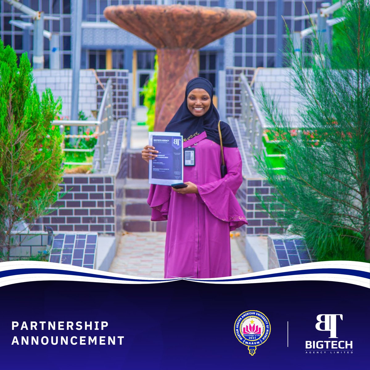 bigtech_agency's tweet photo. PARTNERSHIP ANNOUNCEMENT 📢

Yesterday, July 9th, 2024, BigTech Agency signed a partnership agreement with MAAUN. This collaboration is set to bring the Career Connect Expo to life—a program designed to bridge the gap between talent and opportunity for students. https://t.co/obTWC9O8Zm
