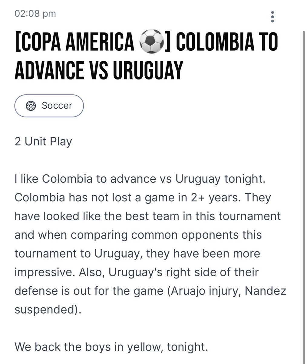 TaileredUzi's tweet photo. Right read, Right result ✅😌

Colombia is a WAGON

Analysis was given out on @winible for free ⬇️
https://t.co/XMxmp8rUL8 https://t.co/OrndxNdy18