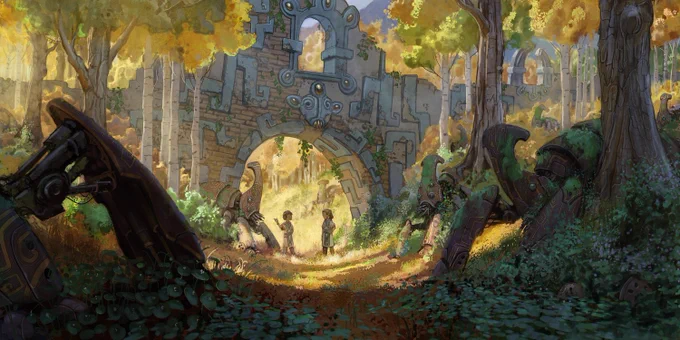 #PortfolioDay I like painting haunted corners, forgotten ruins, and of course, dinosaurs and their kin. Worked with Disney Animation, DreamWorks, Nickelodeon, and  Gathering!