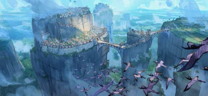 #PortfolioDay I like painting haunted corners, forgotten ruins, and of course, dinosaurs and their kin. Worked with Disney Animation, DreamWorks, Nickelodeon, and  Gathering!
