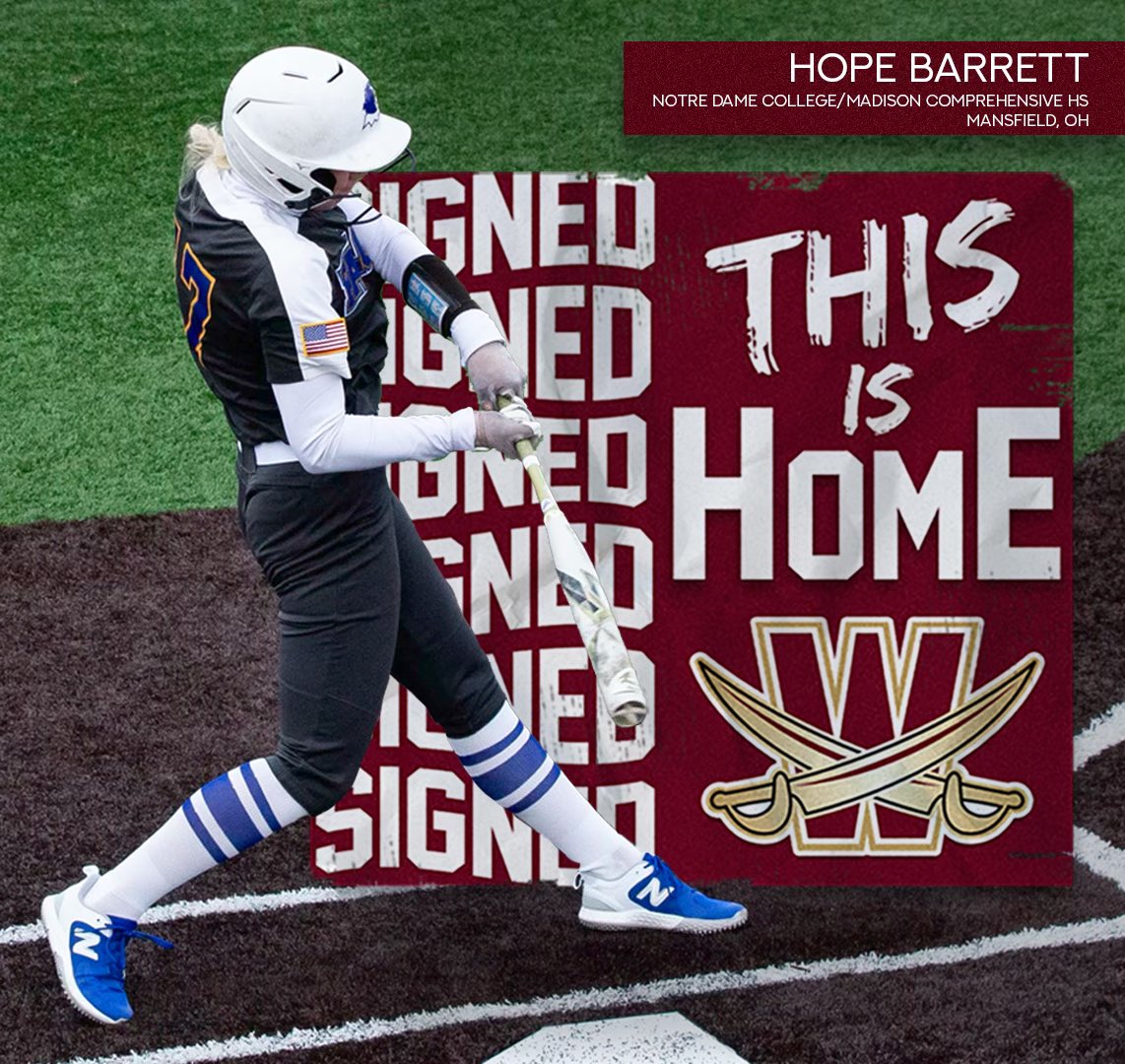 🅢🅘🅖🅝🅔🅓
HOPE BARRETT

Welcome, NDC transfer, Hope Barrett to Walsh! 

Hope, a Scholar-Athlete and Special Education Major, will make a huge impact in our outfield! 

Welcome to the family, Hope! 
⚔️🤍🥎