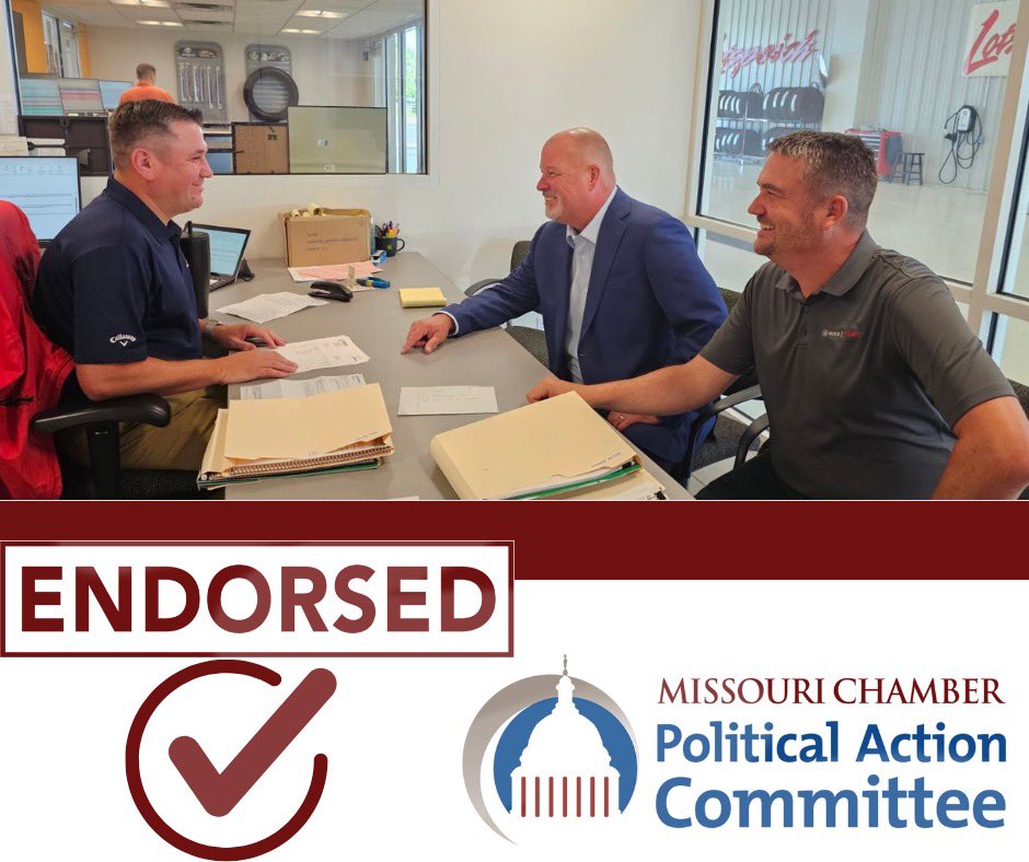 We’ve just received a MAJOR ENDORSEMENT from the Missouri Chamber PAC. From our advocacy for small businesses to our support for working families, our efforts are making a significant impact in Missourians’ lives. Thank you for your vote of confidence! Vote Houx on August 6th!