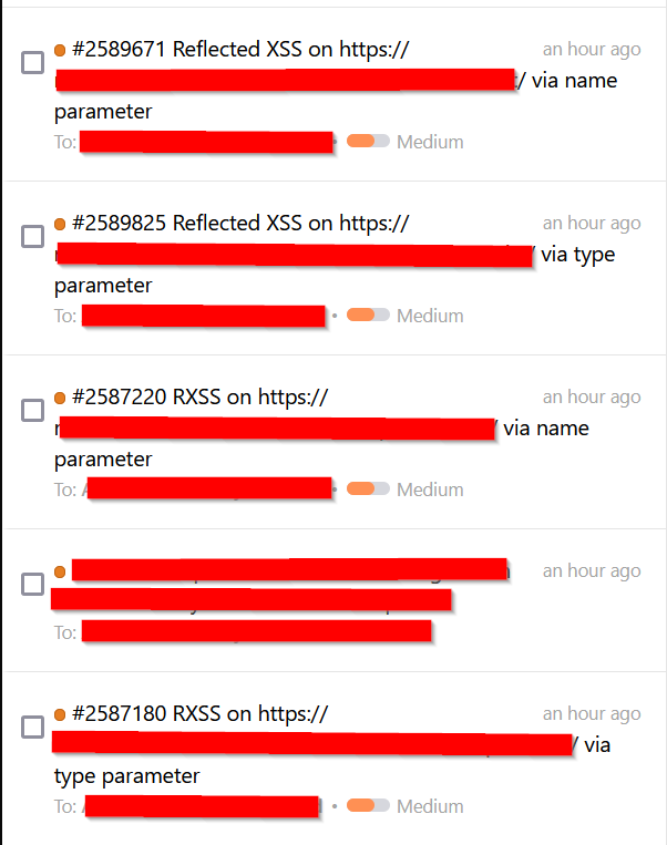 4 XSS reports were triaged.

Tips:

sub.target.com  --&gt; 403 (Forbidden)
sub.target.com/%3f/  --&gt; 200 (OK)

dork for the vulnerable parameters
`site:*.target.com inurl:"?name="`and `site:*.target.com inurl:"?type="`
#bugbountytips #bugbounty #hacking