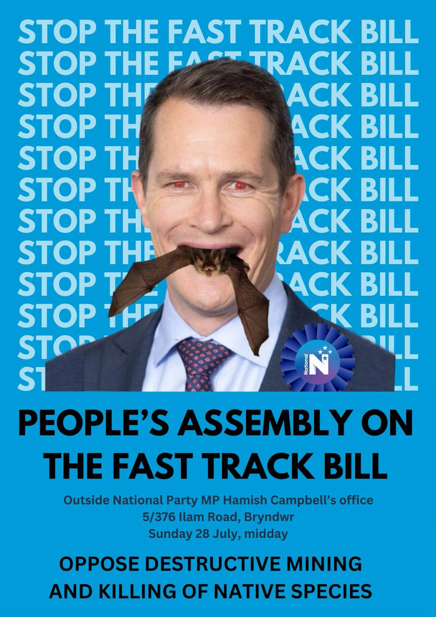ClimateLib's tweet photo. ✊Oppose destructive mining & killing of native species!
Join us in discussion & protest outside Hamish Campbell's office- he's on the select committee that makes calls on this bill, so he is a KEY target to getting this bill stopped!
#climatecrisis #climatejustice #NoFastTrack https://t.co/J3K0jciPIN