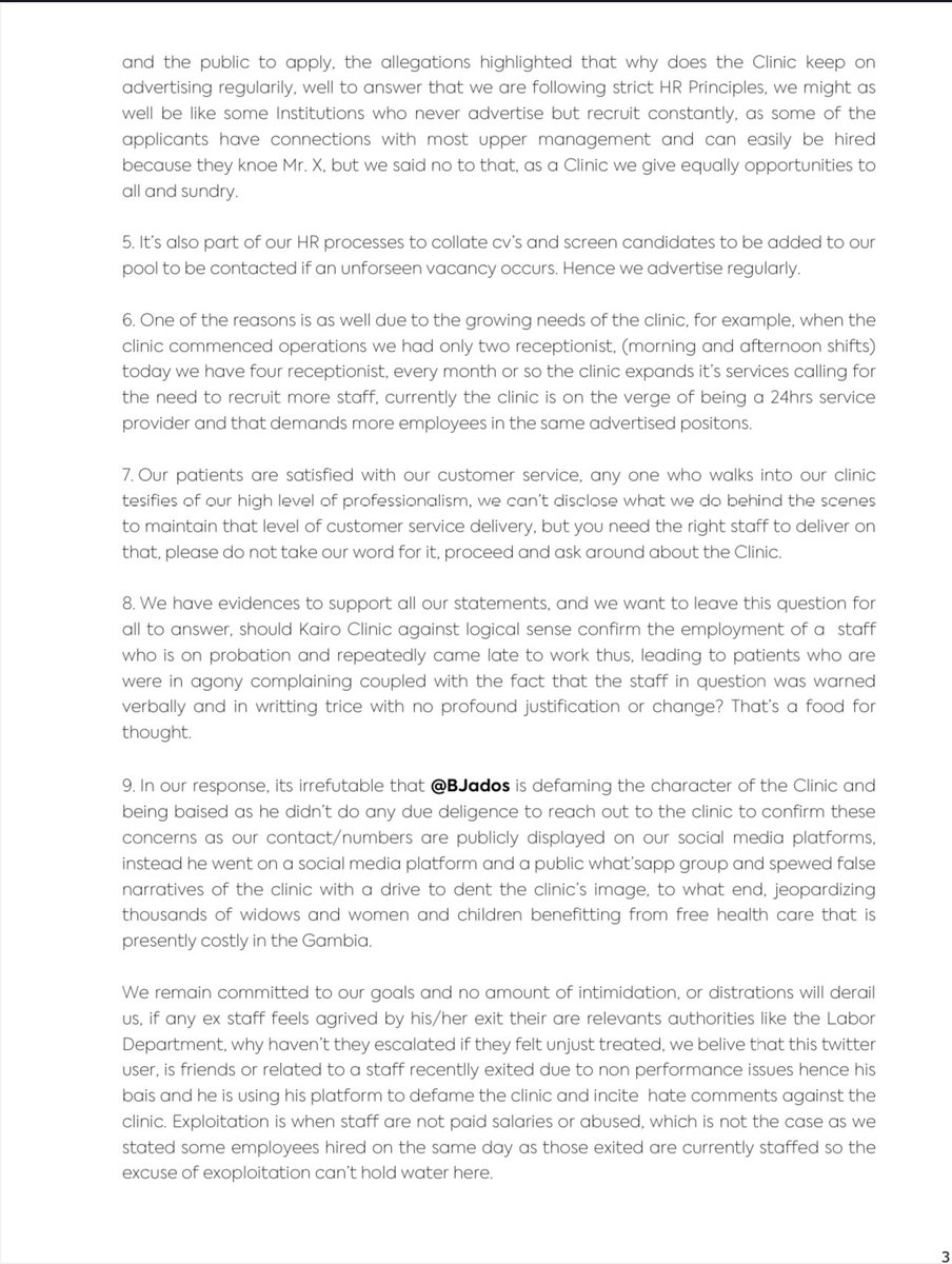 kairoclinic's tweet photo. @GeneralYankub @BJados Public Statement: Immediate Release On False Allegations of Staff Exploitations https://t.co/dKAyE3WXQI