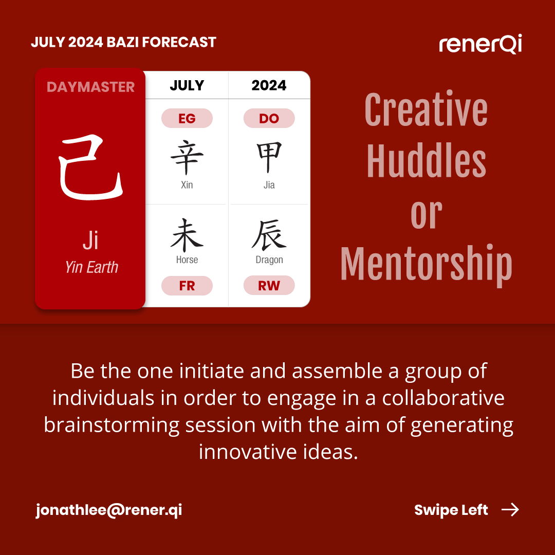 jonathlee's tweet image. Ji earth Daymaster need to be the one who initiate meaningful brainstorming session this month since this is your month of Creative with Peers.

Read more : renerqi.com/articles/july-…

#bazi #chineseastrology #chinesemetaphysics #monthlyhoroscope