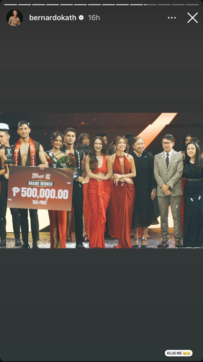 psngayondigital's tweet photo. Aktres na si Kathryn Bernardo, nag-share sa kanyang Instagram story ng photo kasama si Marian Rivera mula sa Century Tuna Superbods #BestYouEver Grand Finals Night 2024.
"Kilig me 🤭😬," saad nito sa kanyang story.
(Instagram/bernardo_kath) https://t.co/Tua3HYfq07