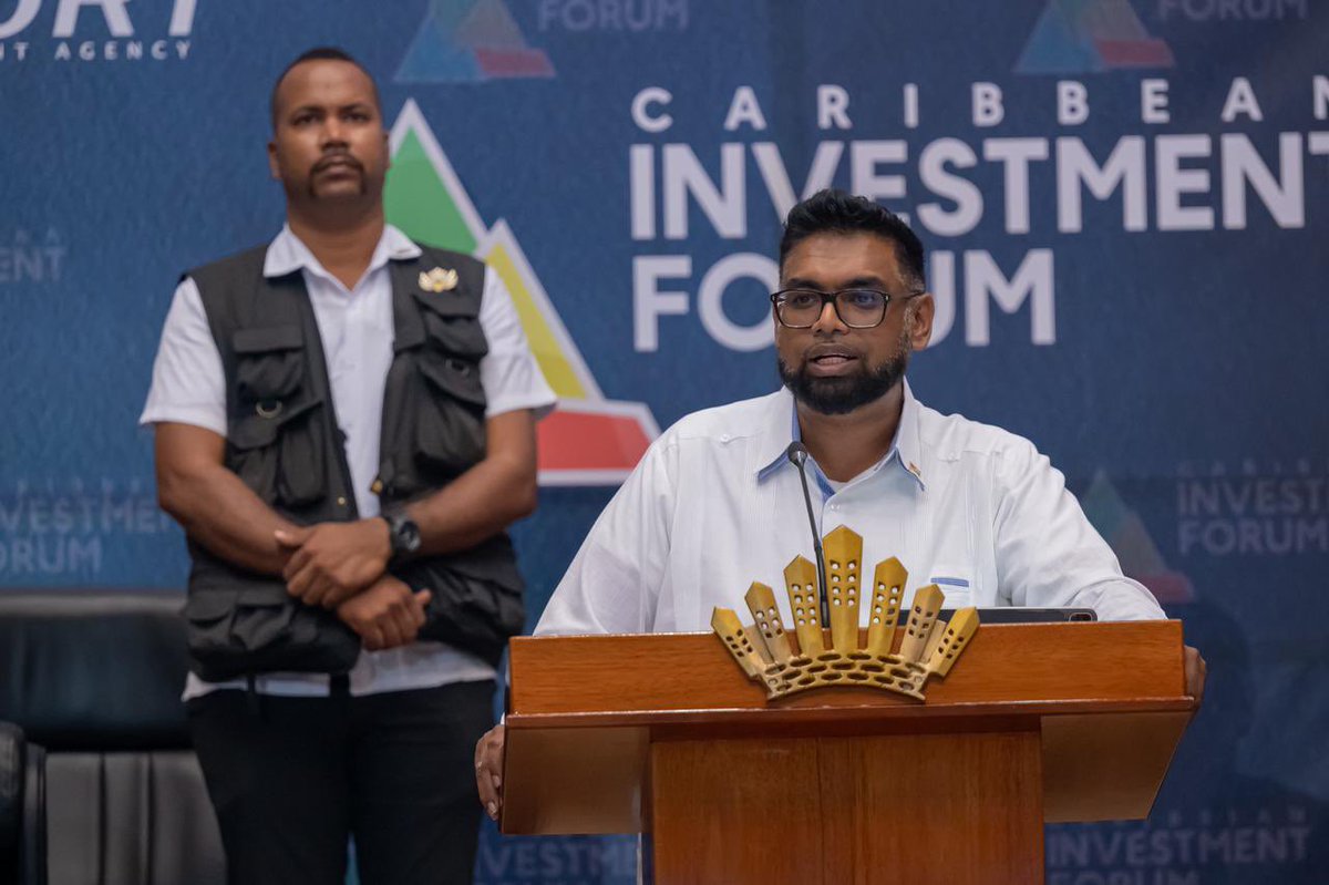 H.E. Irfaan Ali addressed the critical development challenges and outlined how Guyana is tackling them. He also emphasized that CIF is vital for enhancing regional development through functional models that benefit the public and private sector. #CIF2024 #OpeningKeynote