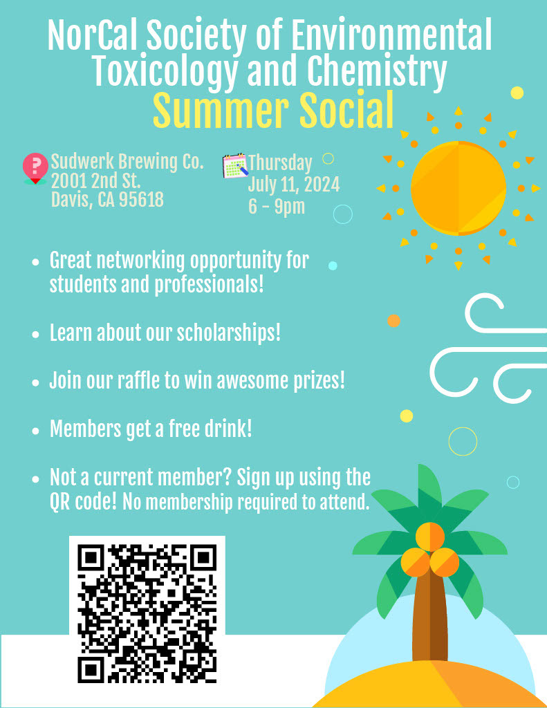 NorCalSETAC's tweet photo. Amid a hot summer, there’s nothing quite as refreshing as a cold beverage. Come to Sudwerk Brewing Co. TOMORROW (7/11) for the NorCal SETAC Summer Social. Along with great networking for students and professionals, we’re excited to offer raffle prizes and free drinks for members! https://t.co/SbRdbIS4Ed