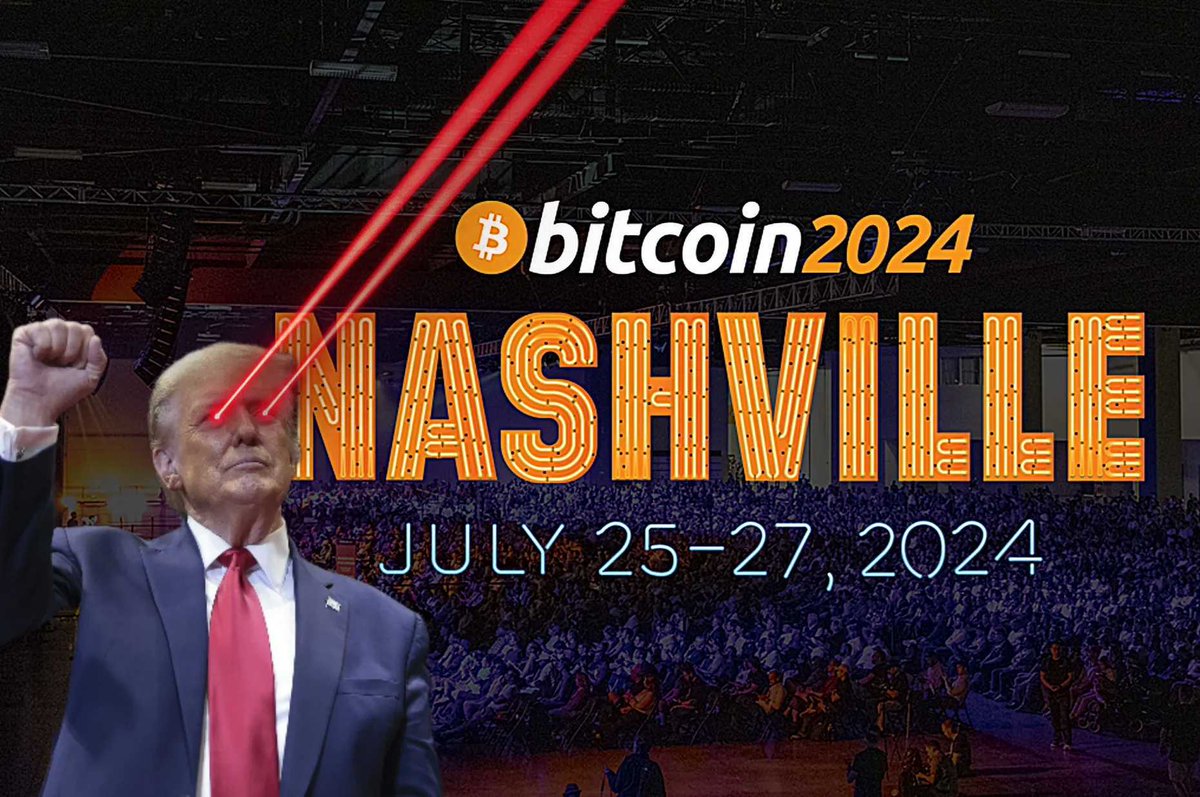 YUUGE BREAKING 🚨: President Trump will make an appearance at #Bitcoin 2024  in Nashville!
