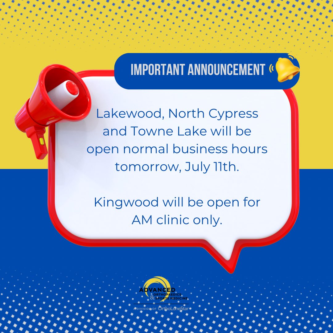 advancedosm's tweet photo. CLINIC UPDATE FOR THURSDAY, JULY 11th. https://t.co/4DGcKHzHyr