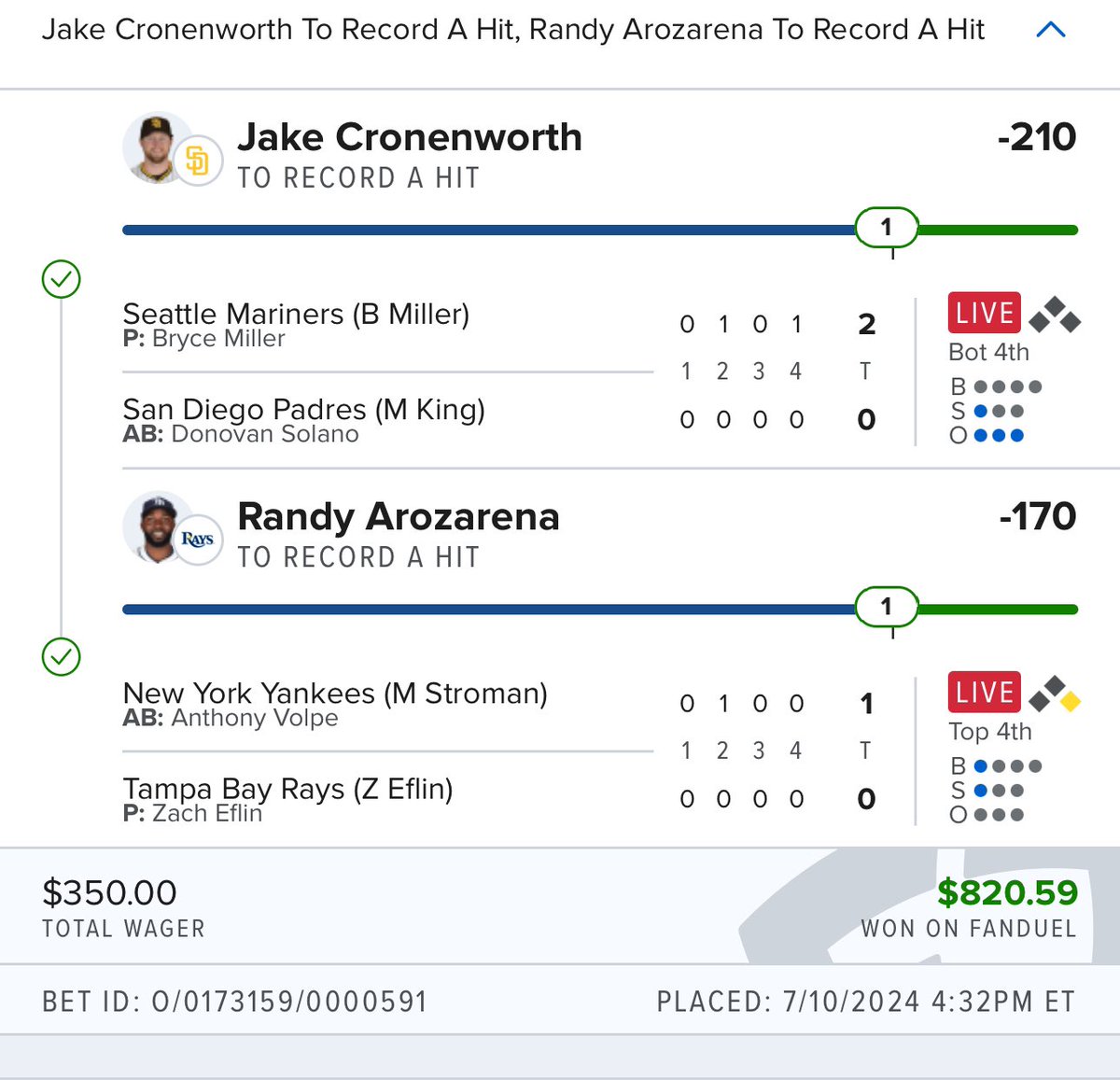 weberant21's tweet photo. @AlexMonahan100 Always on your FD plays man!  Early pay today I’ll take it https://t.co/kMjkXd5BzO