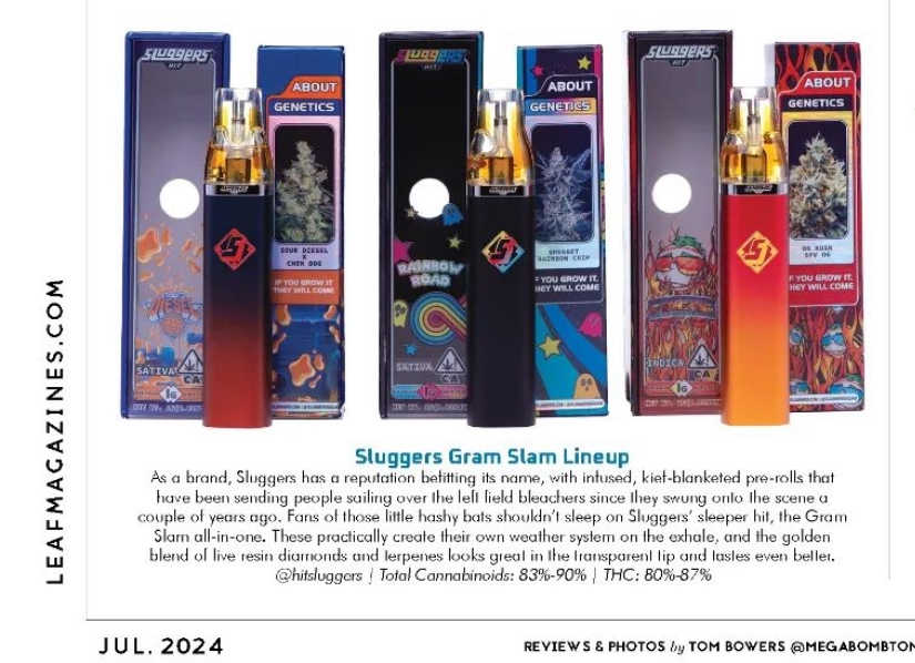 hitsluggers's tweet photo. We’re honored to be featured in @californialeafs magazine ! 🔥 Dive into their latest July issue to read all about Sluggers Hit Gram Slam Lineup! https://t.co/yUspbMPoCJ #SluggersHit #CaliforniaLeafMags #CannabisCommunity #IndustryLeaders https://t.co/ruNco2pSRr