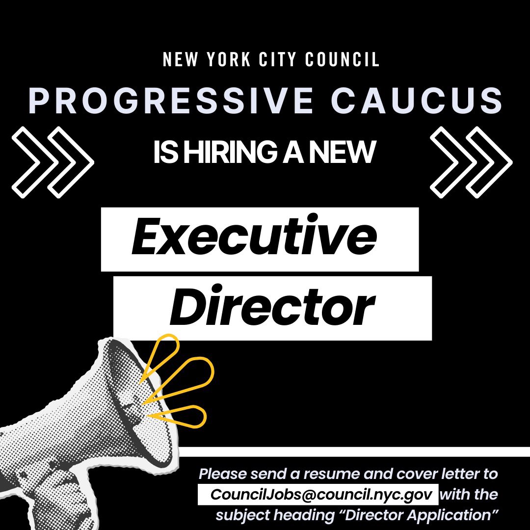Council Member Shahana Hanif (@cmshahanahanif) on Twitter photo .<a href="/NYCProgressives/">NYCProgressives.bsky.social</a> is hiring a new Executive Director! The PC has been instrumental in the passage of critical public safety legislation, winning a $2 billion boost in capital funding for housing, and pushing back against the Mayor’s austerity. We’re just getting started. .<a href="/NYCProgressives/">NYCProgressives.bsky.social</a> is hiring a new Executive Director! The PC has been instrumental in the passage of critical public safety legislation, winning a $2 billion boost in capital funding for housing, and pushing back against the Mayor’s austerity. We’re just getting started.