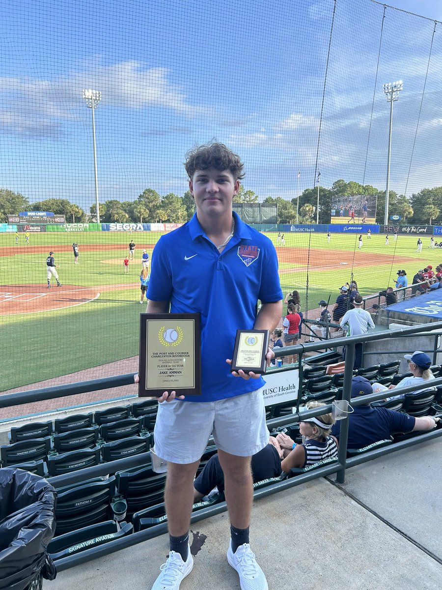 Jake Amman (@ammanjake) on Twitter photo Honored to be named All Lowcountry Player of the Year. Thank you <a href="/postandcourier/">The Post and Courier</a> <a href="/ChasRiverDogs/">Charleston RiverDogs</a> <a href="/JamesIslandBase/">James Island Baseball</a> <a href="/DiamondDevilsBB/">Diamond Devils BB</a> Honored to be named All Lowcountry Player of the Year. Thank you <a href="/postandcourier/">The Post and Courier</a> <a href="/ChasRiverDogs/">Charleston RiverDogs</a> <a href="/JamesIslandBase/">James Island Baseball</a> <a href="/DiamondDevilsBB/">Diamond Devils BB</a>