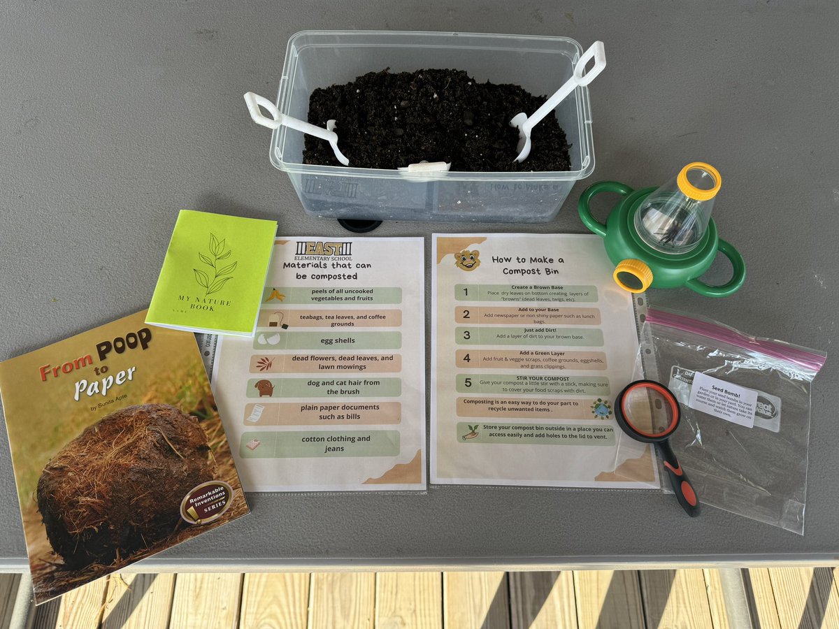 LSmithEES's tweet photo. Ready to have some campers visit the garden tomorrow at STEM camp! Compost, bugs and seeds, oh my! @LindsayBrannon @STEMCullmanCity @BOECullmanCity @CullmanParksRec https://t.co/wF5GsMs8EG