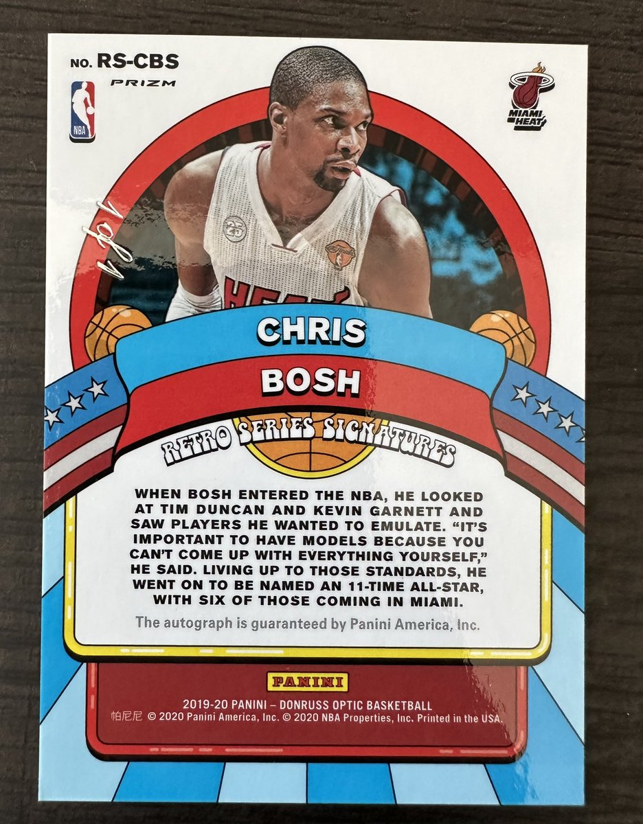 brysonke26's tweet photo. @cardboardbst Chris Bosh 1/1 Retro Series Gold Vinyl Auto $450 https://t.co/d9NXjXNtLn