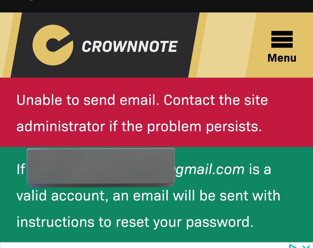 BaylonJos's tweet photo. @KurtTrowbridge @Crownnotecom 

 Hello, sorry for bothering but a few days ago I accidentally logged out of my account and I wanted to log back in but I didn't remember the password so I put in the "forgot your password" section and I put my email but I didn't get any. https://t.co/8eF8tVTOB8
