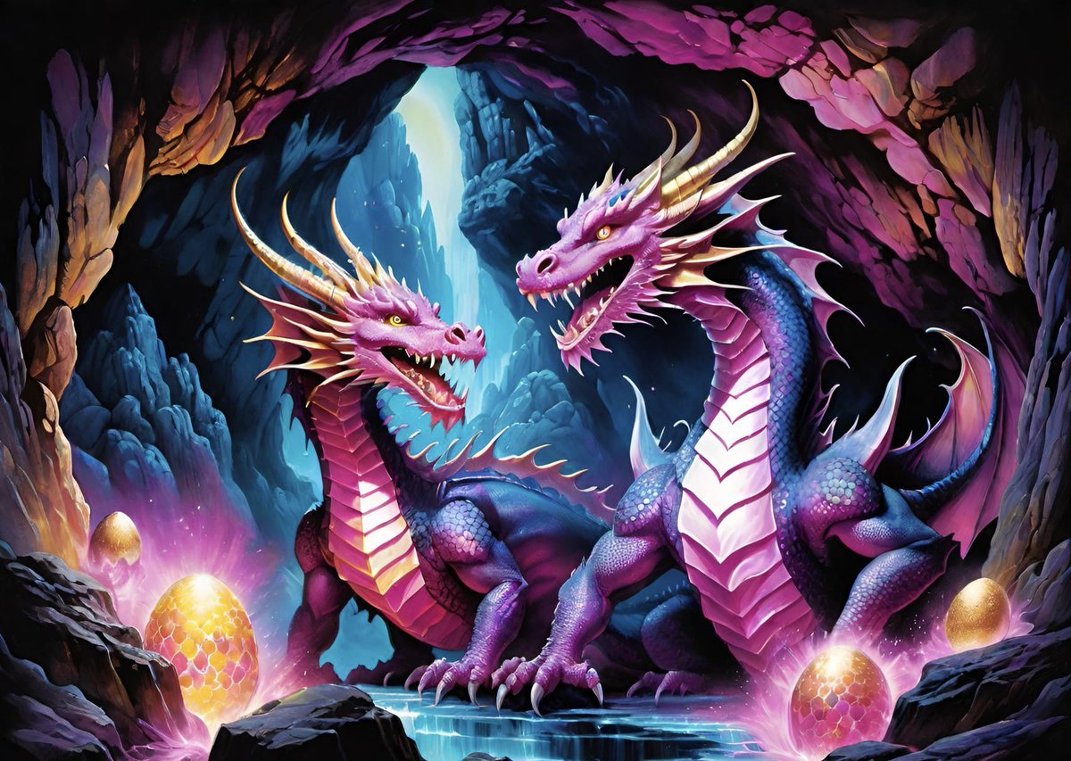 J_E_Gage's tweet photo. Protect the eggs 🪺
They are our legacy
Our future 💓
Without them
No one will know
We existed 🐉
Words and AI Art by Jade.E.Gage
#Dragon #Eggs #Fantasy #Cave #Legacy #comicbookart #storytelling #AIart #AIArtCommuity #Aicraz #AIArtwork #AIphoto #Aipic #ArtistOfTheYear #ArtificialInteligence #ArtisticofSociety #ArtistOnX #ArtistsOfTwitter #artistsupport #mythology #CartoonArt #Create #Fairytales #gemstones #GeneratedByAI #Generated #generativeart #Future