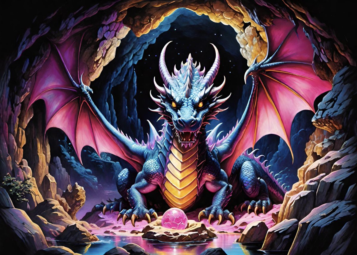 J_E_Gage's tweet photo. Protect the eggs 🪺
They are our legacy
Our future 💓
Without them
No one will know
We existed 🐉
Words and AI Art by Jade.E.Gage
#Dragon #Eggs #Fantasy #Cave #Legacy #comicbookart #storytelling #AIart #AIArtCommuity #Aicraz #AIArtwork #AIphoto #Aipic #ArtistOfTheYear #ArtificialInteligence #ArtisticofSociety #ArtistOnX #ArtistsOfTwitter #artistsupport #mythology #CartoonArt #Create #Fairytales #gemstones #GeneratedByAI #Generated #generativeart #Future
